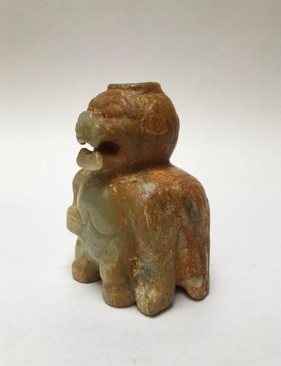 Threatening green jade chimera. (traces of...