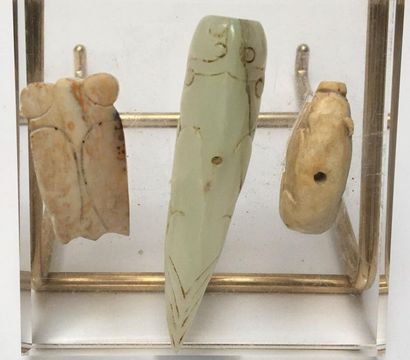 Pendants elements representing two cicadas...