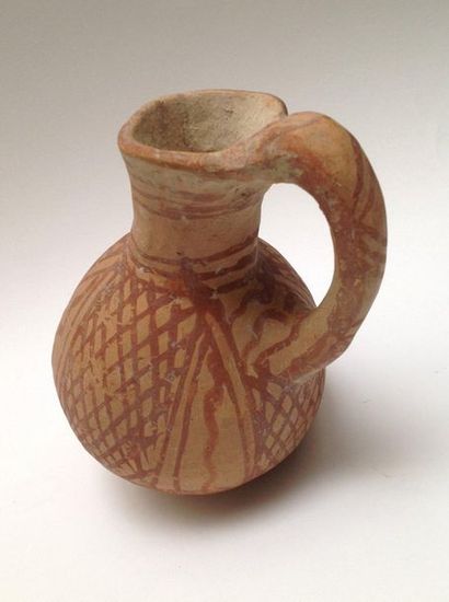 Piriform pitcher with long neck in beige...