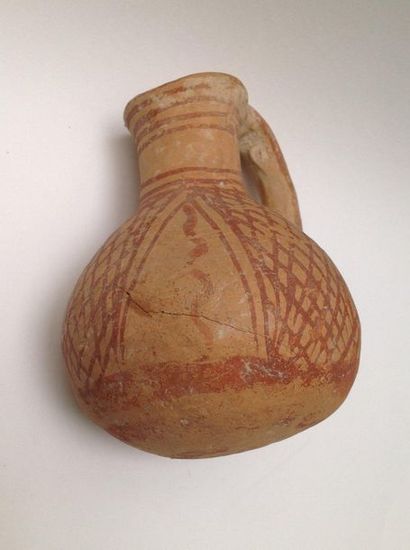 Piriform pitcher with long neck in beige...