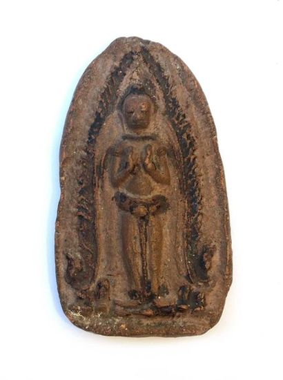 Terracotta Buddhist relic. 

Burma, early...