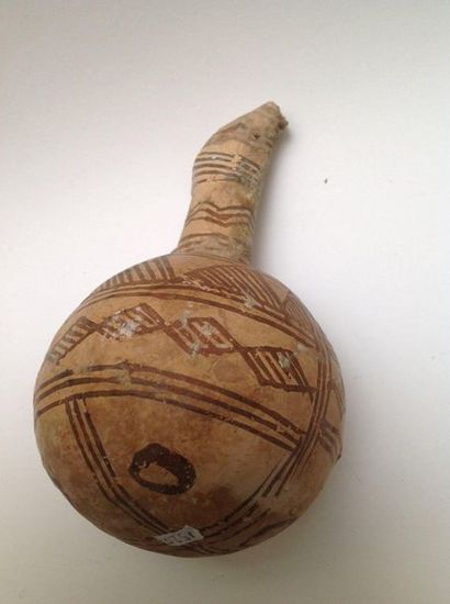 Beige terracotta ovoid jug decorated with...