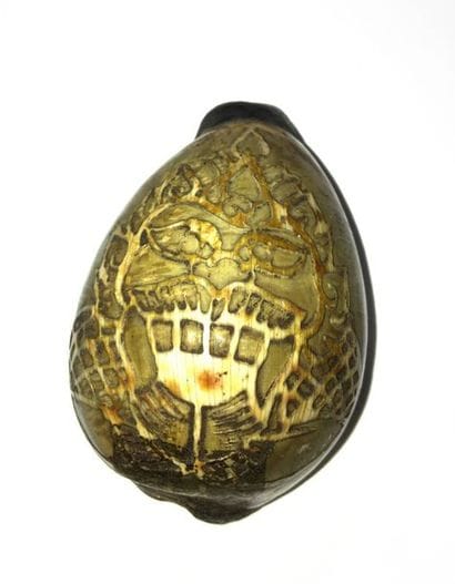 Shell, engraved curious. Nepal, 20th century....