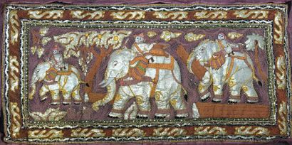 Embroidered Kalaga hanging on a wine lees...