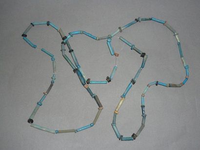 Mummy necklace made of tubular blue frit...