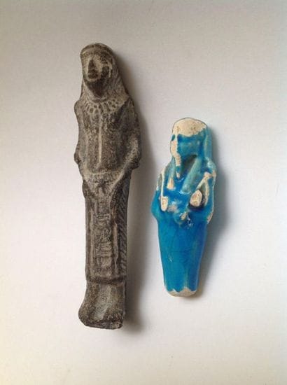 Set of two Egyptian style terracotta and...