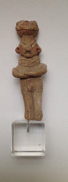 Female standing terracotta figurine enhanced...