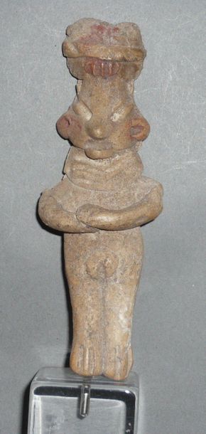 Female standing terracotta figurine enhanced...