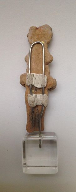 Female standing terracotta figurine enhanced...