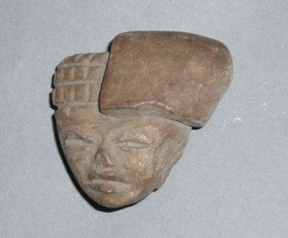 Curious brown terracotta head.

Veracruz,...