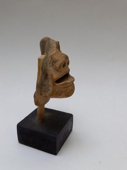 Beige terracotta fragmentary head probably...