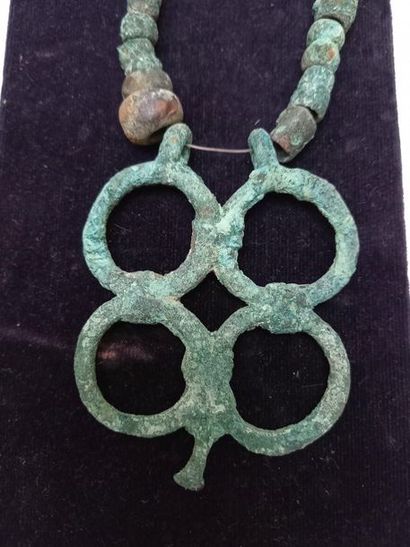 Necklace composed of bronze beads decorated...