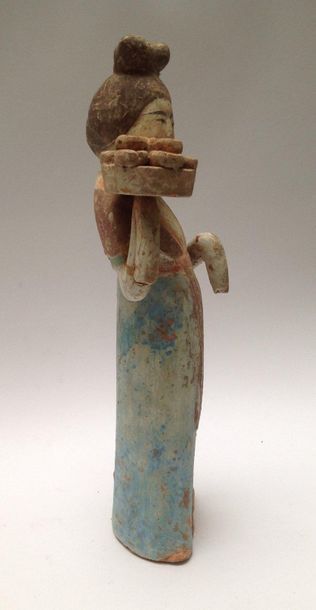Pinkish terracotta offering carrier with...