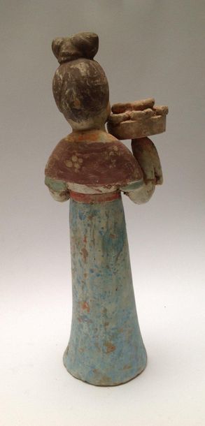 Pinkish terracotta offering carrier with...
