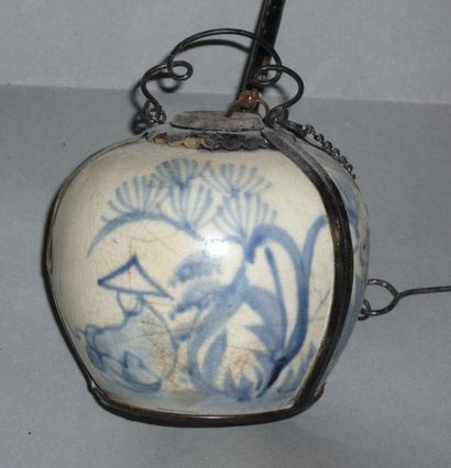 Chinese porcelain water pipe with a fisherman...
