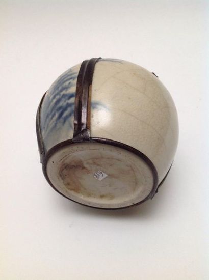 Chinese porcelain water pipe with a fisherman...