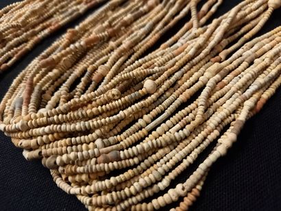 Interesting lot of 10 antique clay bead necklaces.

Handcrafted...
