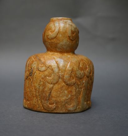Threatening chimera in green jade (trace...