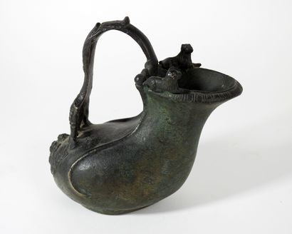Large vase with handle decorated on the lower...