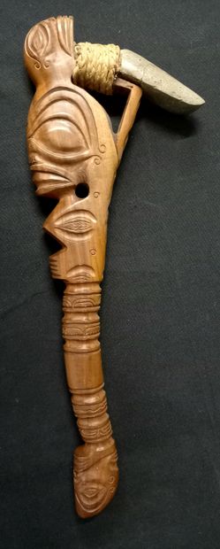 Handcrafted work for this Maori axe. Stone...