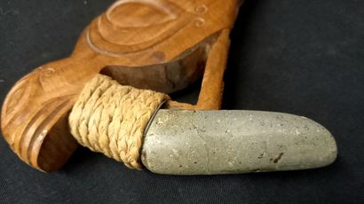Handcrafted work for this Maori axe. Stone...