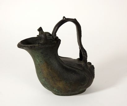 Large vase with handle decorated on the lower...