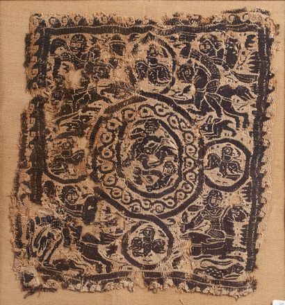 Bistre tabula with a central medallion decorated...