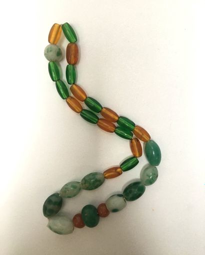 Necklace in verroterie composed of round...