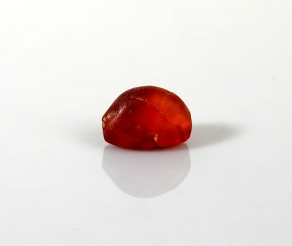 Intaglio bead with a bird design. Carnelian....