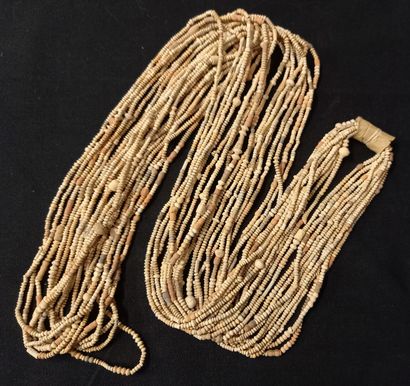Interesting lot of 10 antique clay bead necklaces.

Handcrafted...