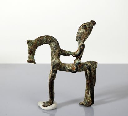 Rider on his horse. Bronze. 

Mali, Dogon...