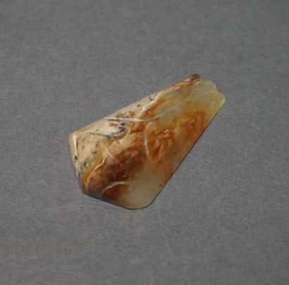 Cicada in green oxidized jade. Formerly worn...