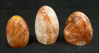 
Lot of 3 blocks of hematoid quartz polished....