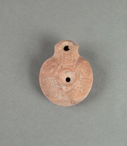 Red clay oil lamp of the frog type.

Egypt...