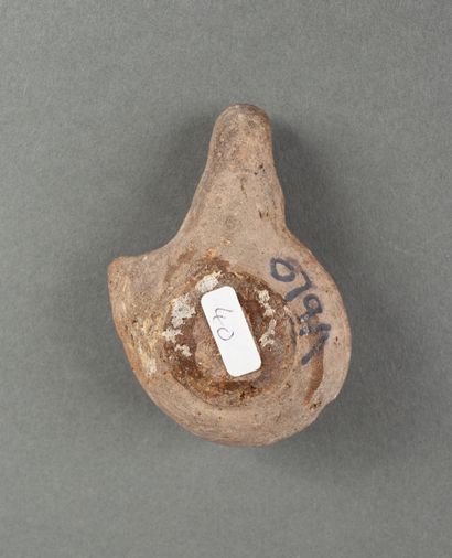 Grey terracotta oil lamp. 

Punic period....