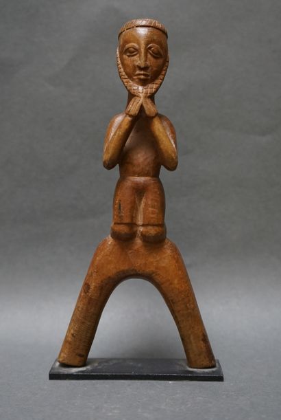 Stone spear in light wood representing a...