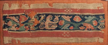 Polychrome band from a tunic decorated with...