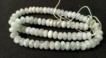 8mm Aquamarine pearl string. L: 40cm