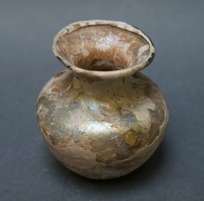 Ball vase with a flared neck made of glass,...