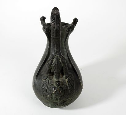 Large vase with handle decorated on the lower...