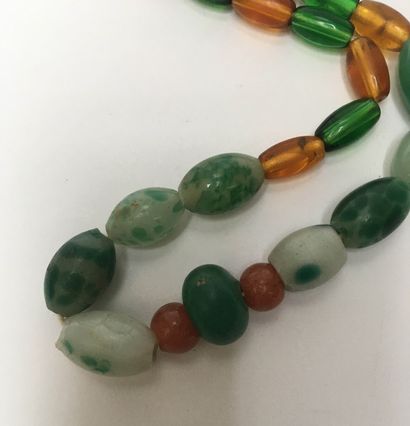 Necklace in verroterie composed of round...