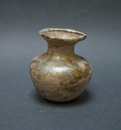 Ball vase with a flared neck made of glass,...