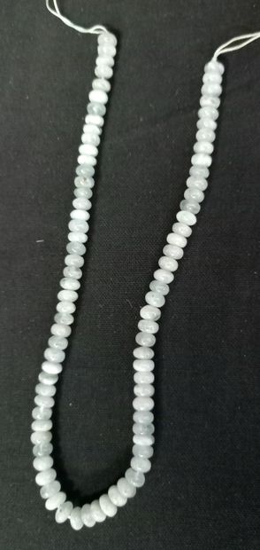 8mm Aquamarine pearl string. L: 40cm