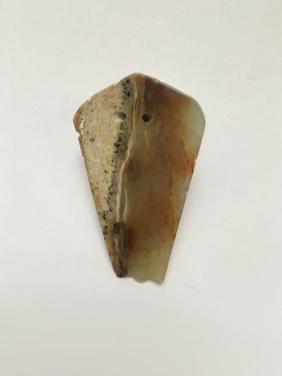 Cicada in green oxidized jade. Formerly worn...