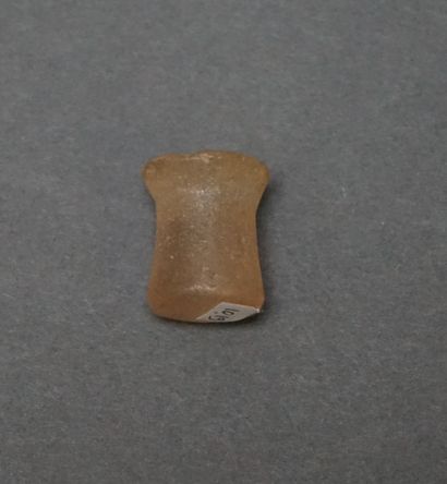Rock crystal labret in the shape of a pawn....