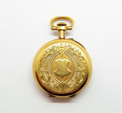 LADY'S WAGGING WATCH in 18K yellow gold (750/°°),...