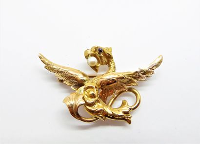 Antique 18K (750/°°) yellow gold BOLT, representing...