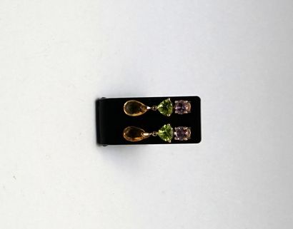 PAIR OF EARRINGS in gilt silver 925/°° (vermeil)...