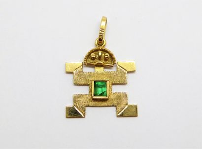 18K (750/°°) yellow gold PENDANT, stylizing...
