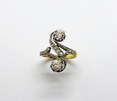 Ancienne BAGUE en or jaune 18K (750/°°),...